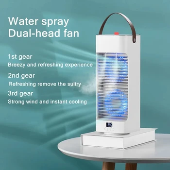 Портативный Вентилятор воздушного охлаждения с водяным туманом, настольный очиститель воздуха с отрицательными ионами, USB-зарядное устройство, вентилятор кондиционирования Воздуха Для офиса, домашней комнаты