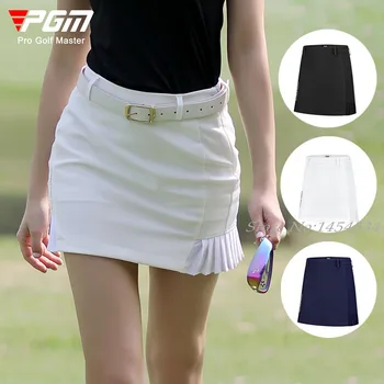 Женская одежда для гольфа PGM, юбка в складку, эластичная спортивная одежда для тенниса, повседневная юбка в обтяжку, женская удобная многоцветная приталенная сухая посадка