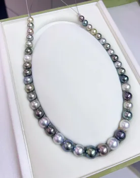 Ожерелье из таитянского жемчуга HENGSHENG Grace 9-12 мм с морской водой и застежкой из серебра 925 пробы, модные женские украшения, подарки