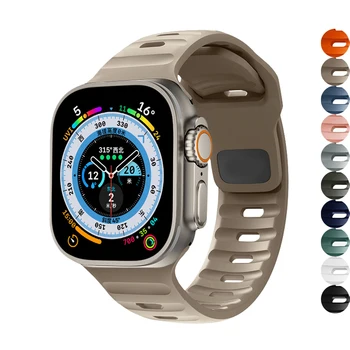 Силиконовый ремешок Для Apple Watch Band 44 мм 40 мм 45 мм 41 мм 49 мм 42 мм 38 мм 44 45 мм браслет iwatch series 7 se 3 4 5 6 8 Ultra band